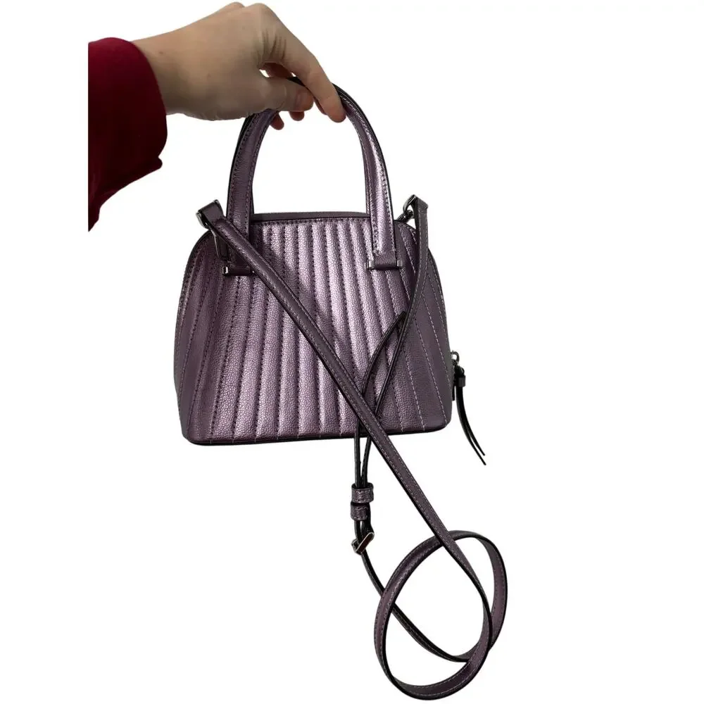 Kate Spade Purple Patterson Drive Quilt Mini Purse Dome Satchel An